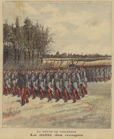 Parade des troupes à la revue de l